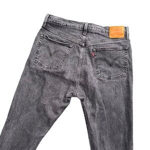 Levi's Premium 501 Washed Black Straight Leg Jeans 32x28 Indie Sleaze Grunge 90s